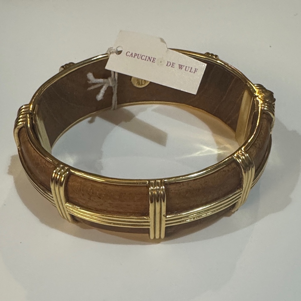 Gold and Brown Bangel Bracelet